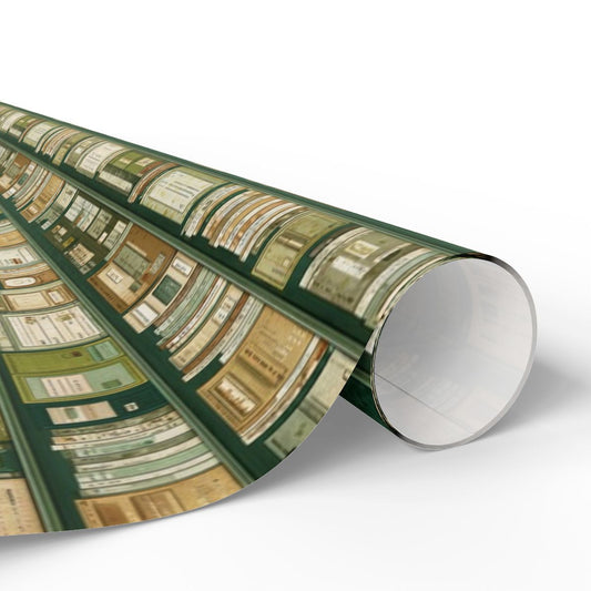 Library & Books Pattern Wrapping Paper — Collection No. 003