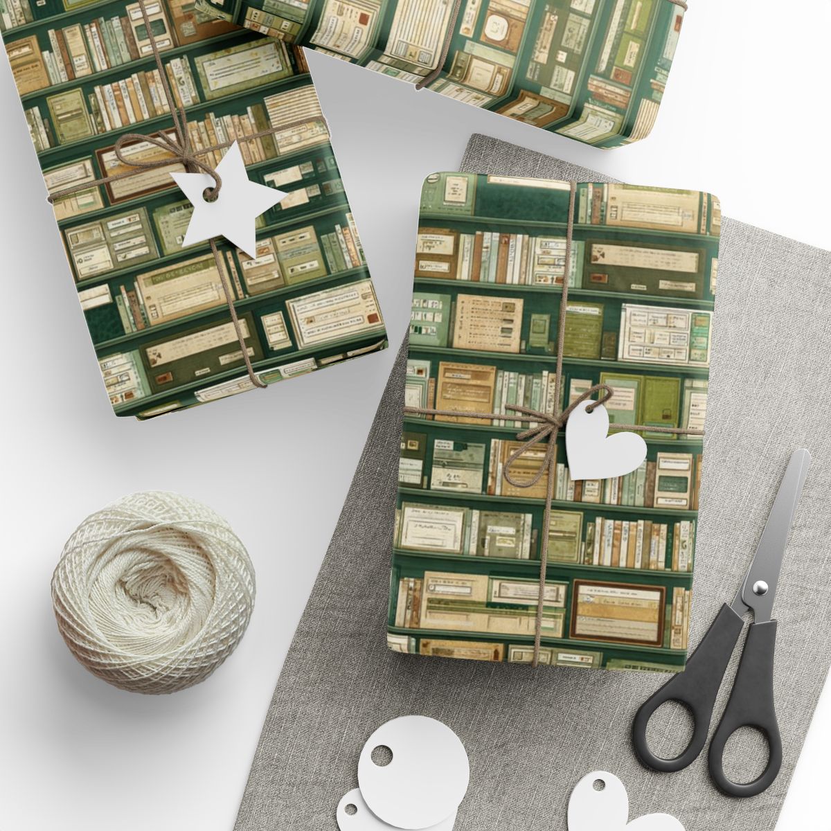 Library & Books Pattern Wrapping Paper — Collection No. 003