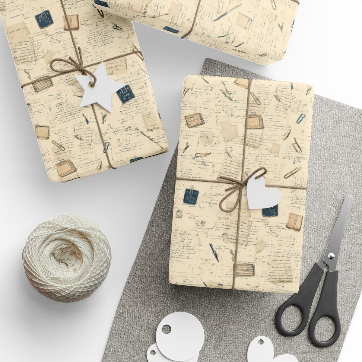 Marginalia & Notes Pattern Wrapping Paper — Page No. 001
