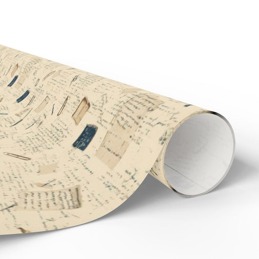 Marginalia & Notes Pattern Wrapping Paper — Page No. 001