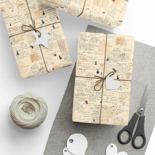 Marginalia & Notes Pattern Wrapping Paper — Page No. 002