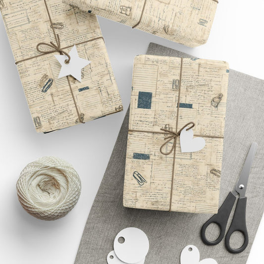 Marginalia & Notes Pattern Wrapping Paper — Page No. 003