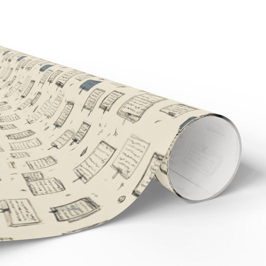 Marginalia & Notes Pattern Wrapping Paper — Page No. 004