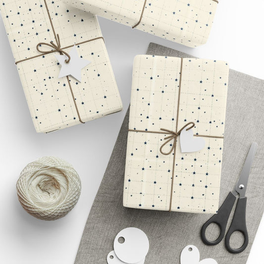 Minimalist Star Grid Wrapping Paper