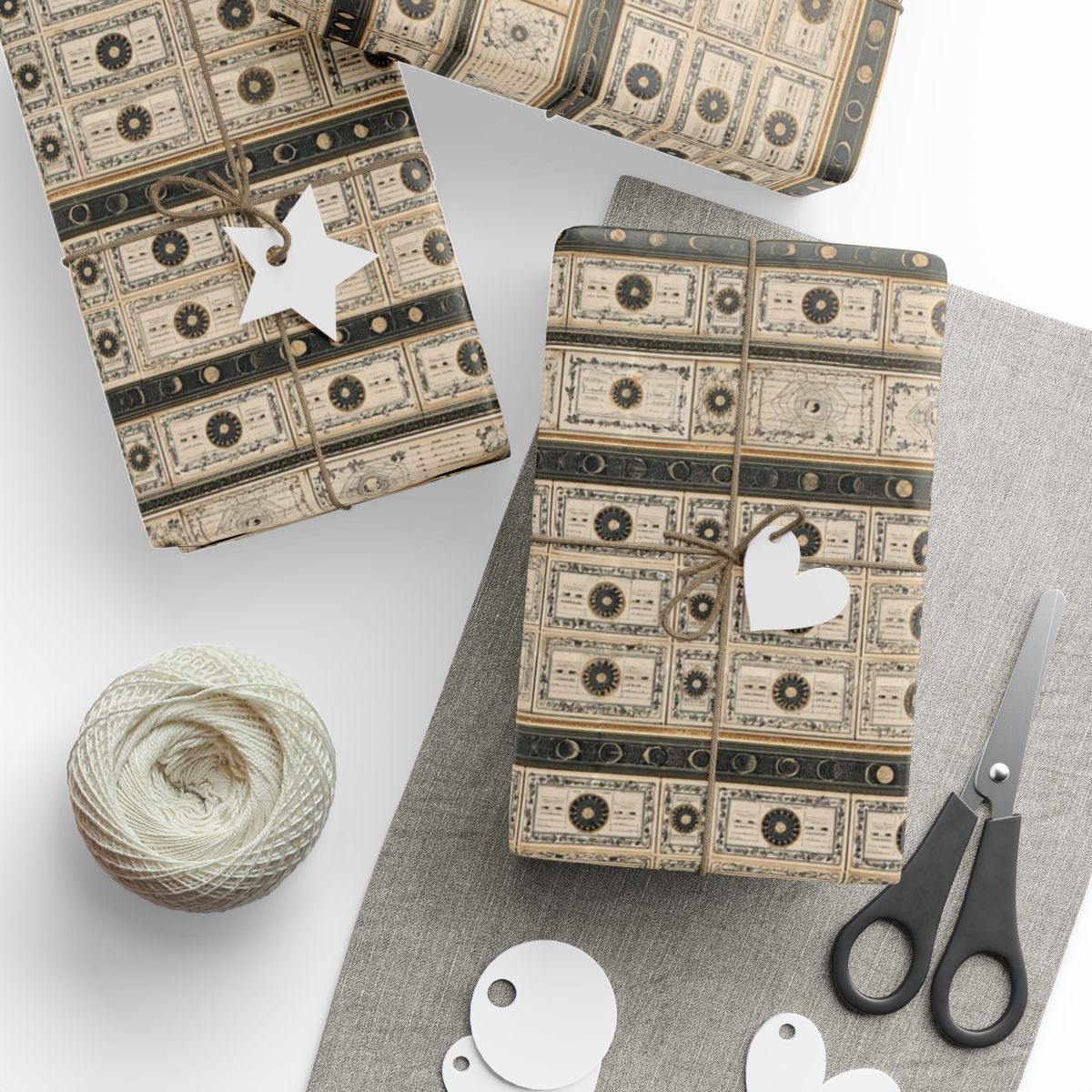 Natural History Wrapping Paper | Specimen Label & Naturalist Archive Pattern | All-Season Gift Wrap
