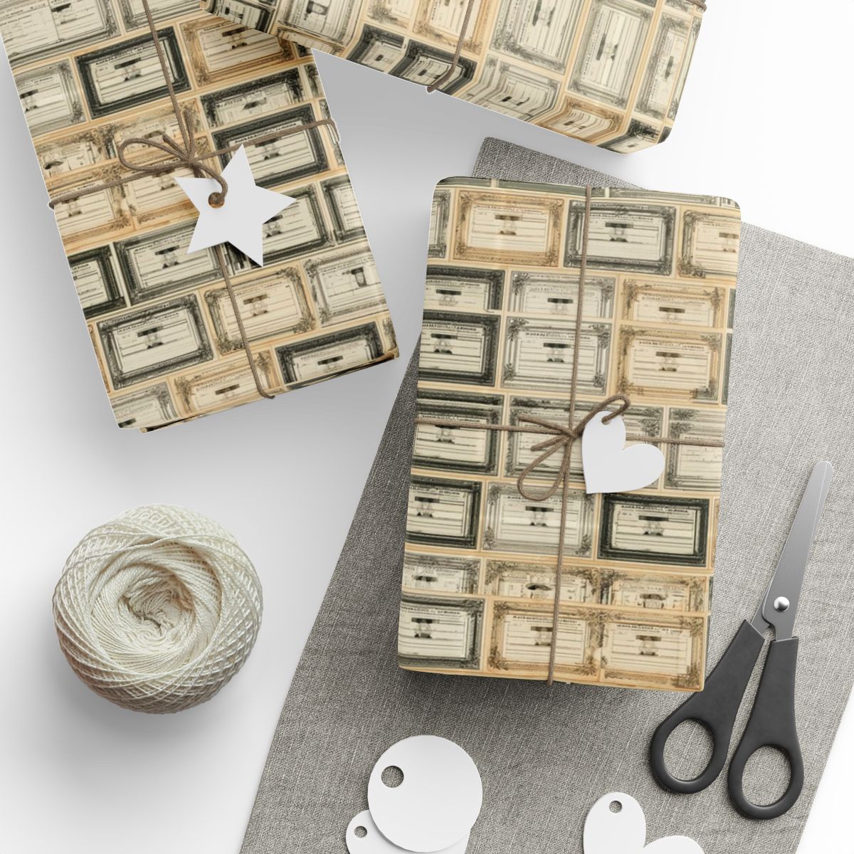 Natural History Wrapping Paper | Specimen Label & Naturalist Archive Pattern | All-Season Gift Wrap