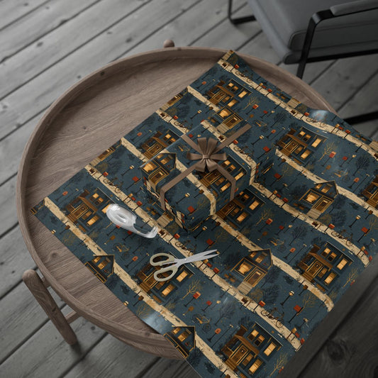 Neighborhood Map Pattern Wrapping Paper — District No. 001