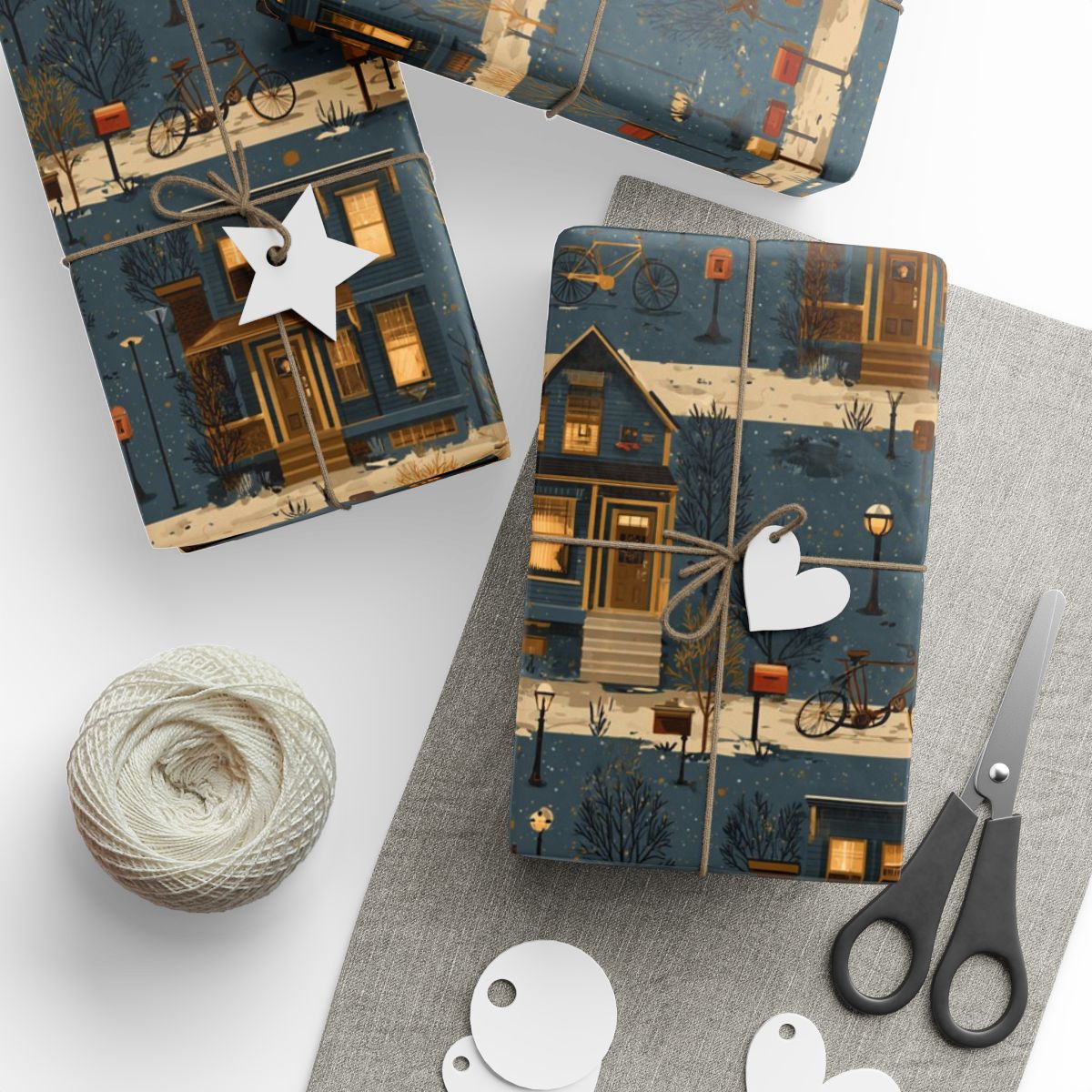 Neighborhood Map Pattern Wrapping Paper — District No. 001