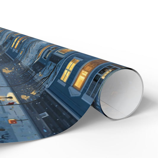 Neighborhood Map Pattern Wrapping Paper — District No. 002