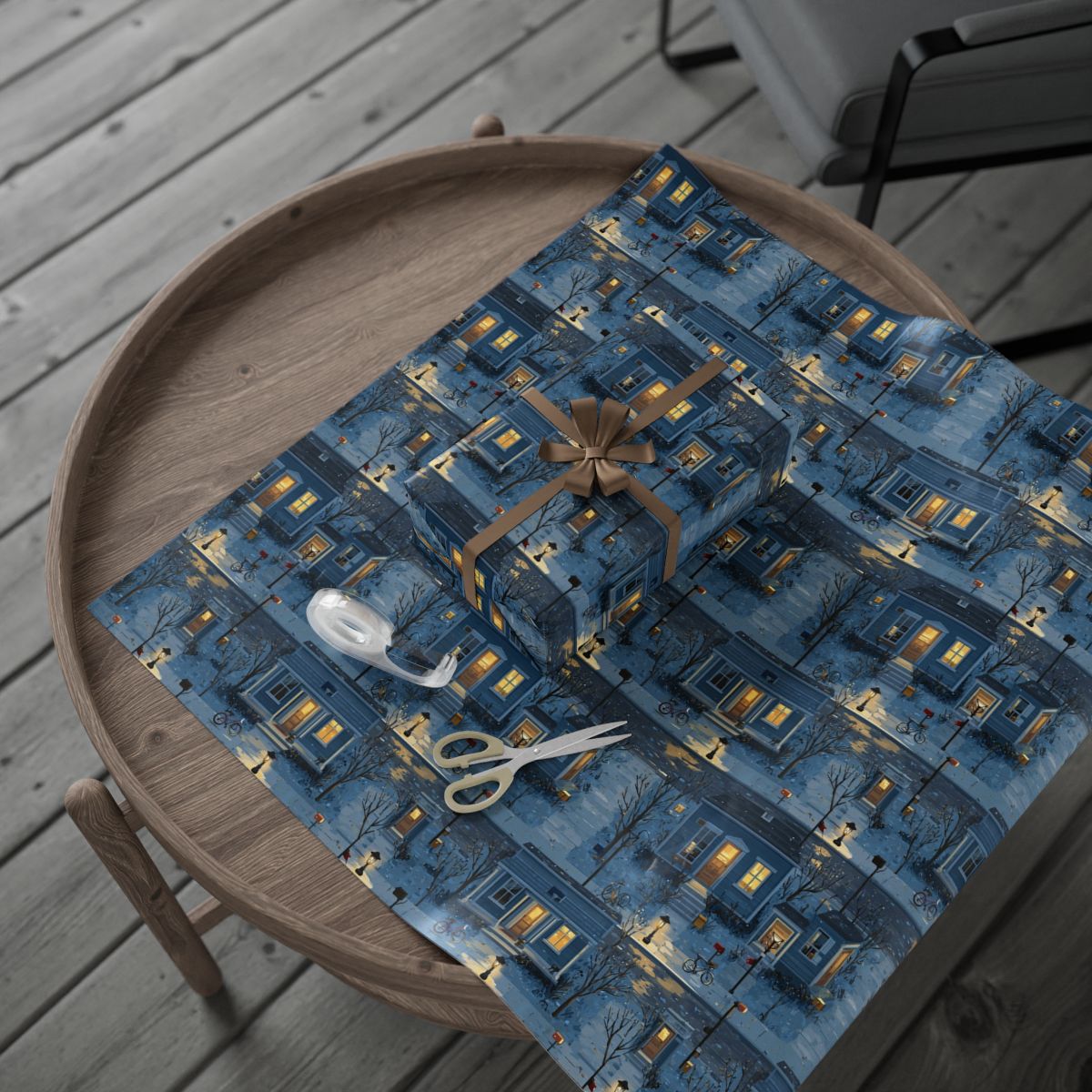 Neighborhood Map Pattern Wrapping Paper — District No. 002