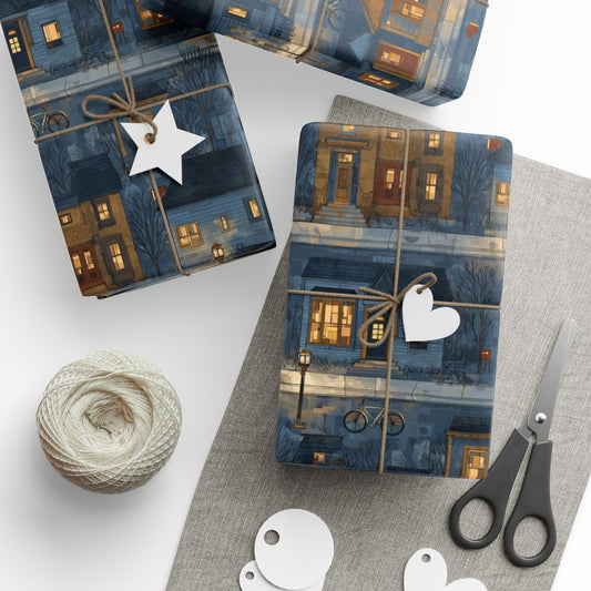 Neighborhood Map Pattern Wrapping Paper — District No. 003