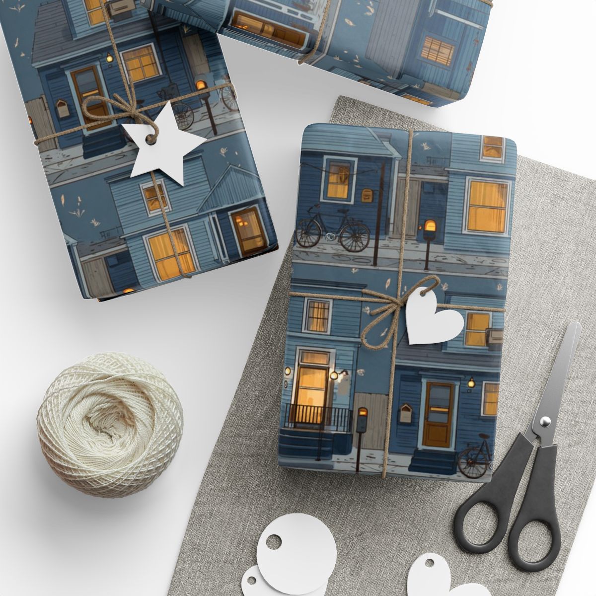 Neighborhood Map Pattern Wrapping Paper — District No. 004