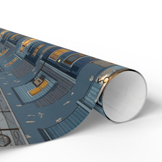 Neighborhood Map Pattern Wrapping Paper — District No. 004