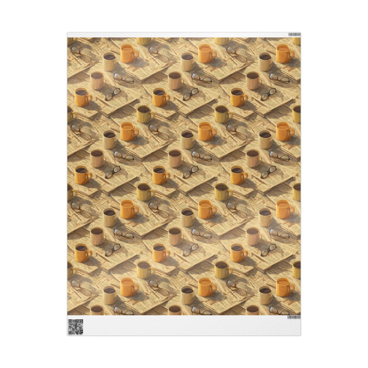 Newspaper Typography Pattern Wrapping Paper — Edition No. 001