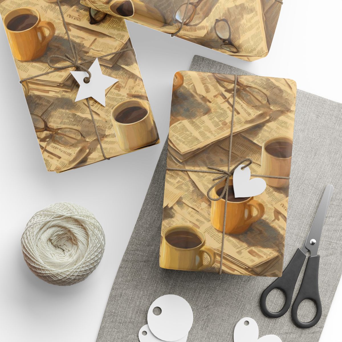 Newspaper Typography Pattern Wrapping Paper — Edition No. 001