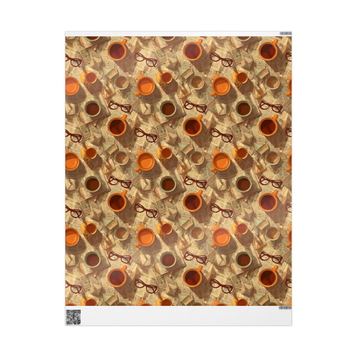 Newspaper Typography Pattern Wrapping Paper — Edition No. 002