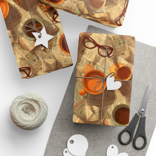 Newspaper Typography Pattern Wrapping Paper — Edition No. 002