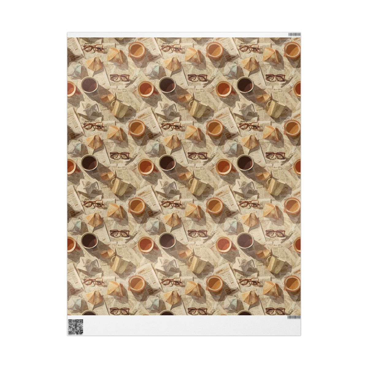 Newspaper Typography Pattern Wrapping Paper — Edition No. 003