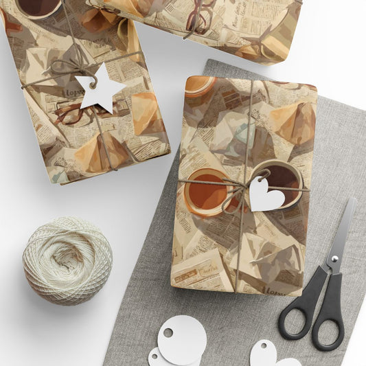 Newspaper Typography Pattern Wrapping Paper — Edition No. 003