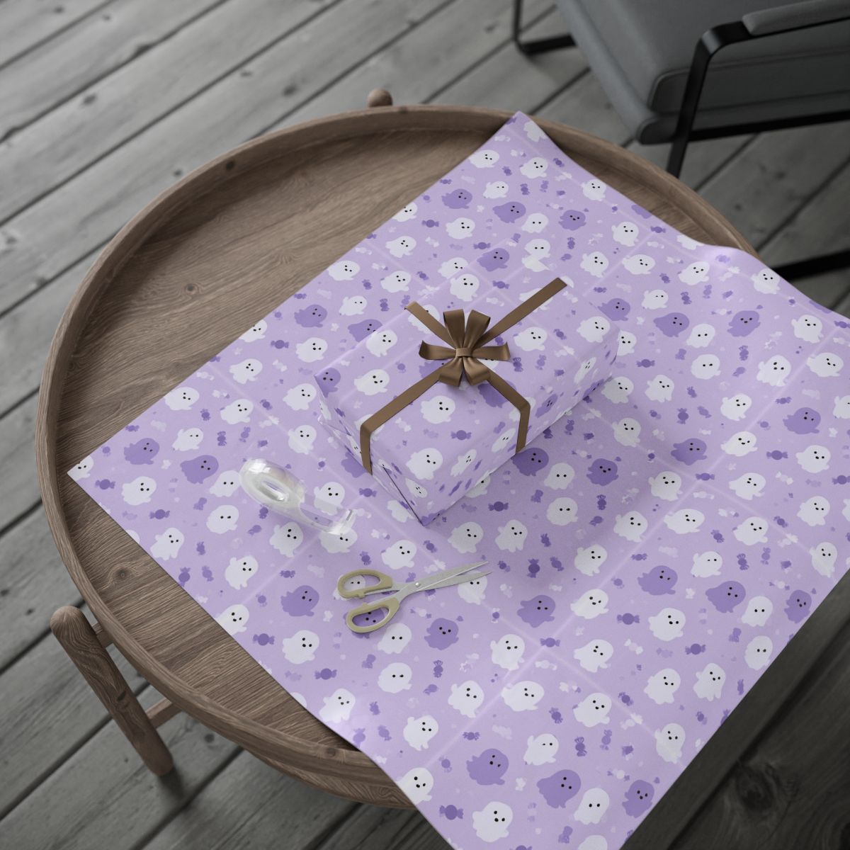 Pastel Ghosts & Candy Wrapping Paper