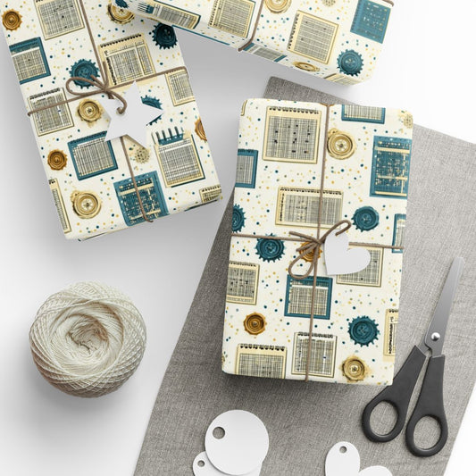 Planner Grid Wrapping Paper — Organizational System Pattern (Design 1)