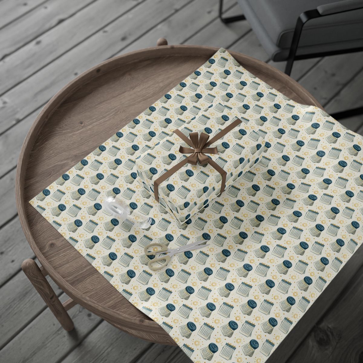 Planner Grid Wrapping Paper — Organizational System Pattern (Design 2)