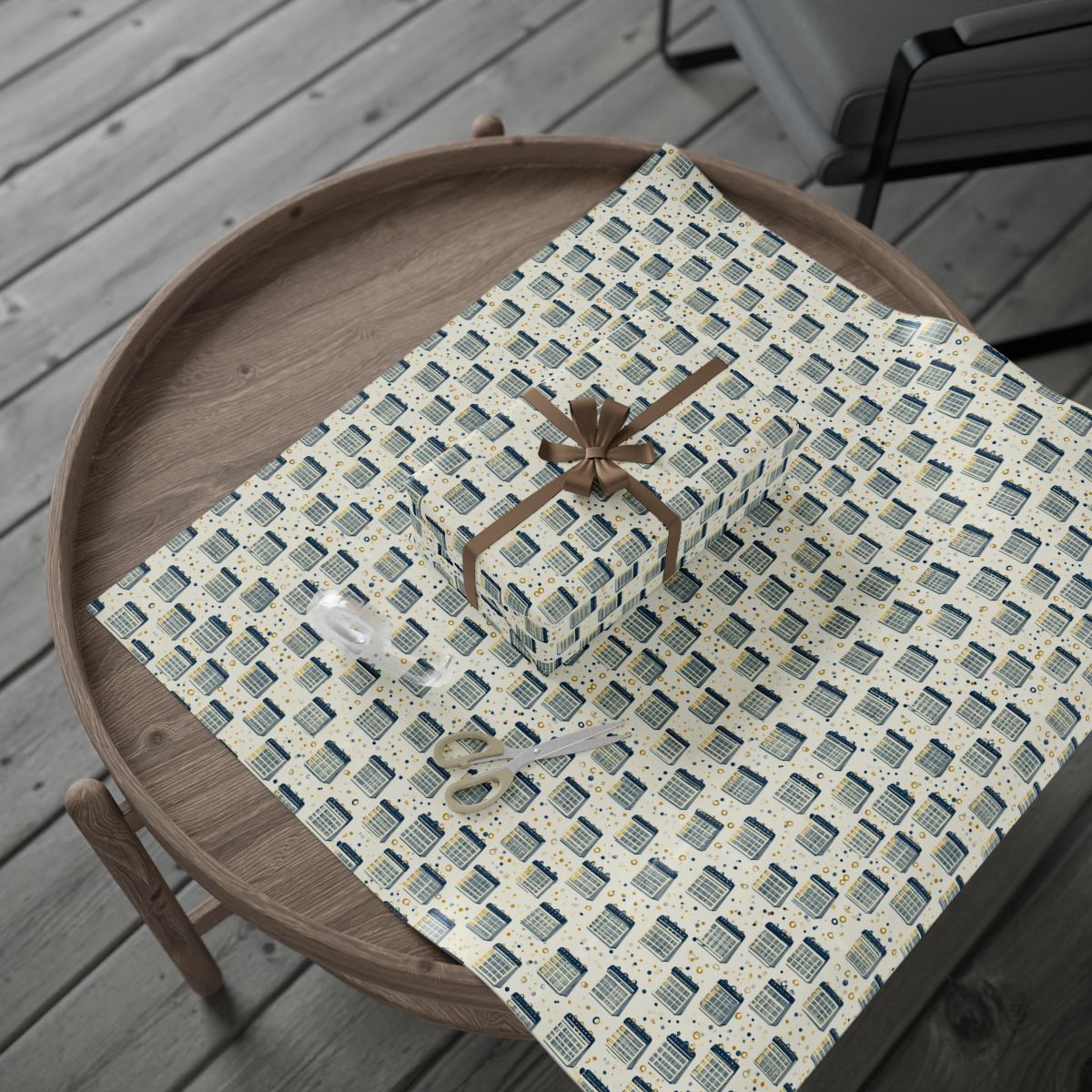 Planner Grid Wrapping Paper — Organizational System Pattern (Design 3)