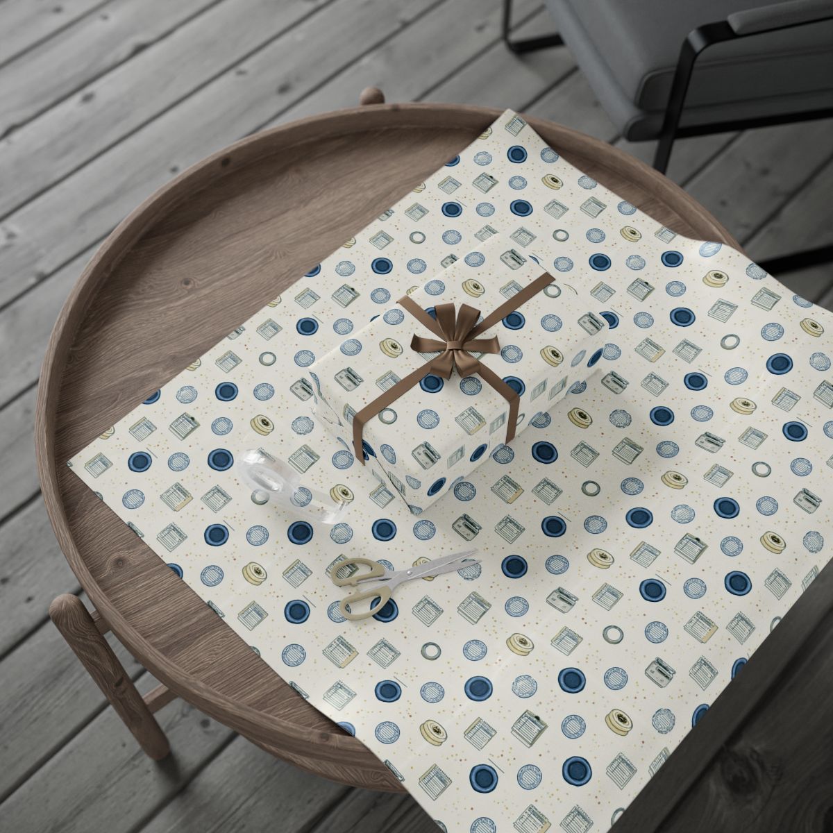 Planner Grid Wrapping Paper — Organizational System Pattern (Design 4)