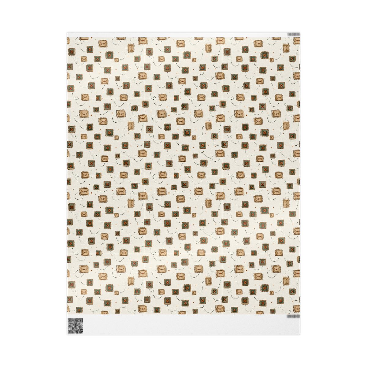 Postal System Wrapping Paper | Vintage Envelope & Postmark Pattern | All-Season Gift Wrap