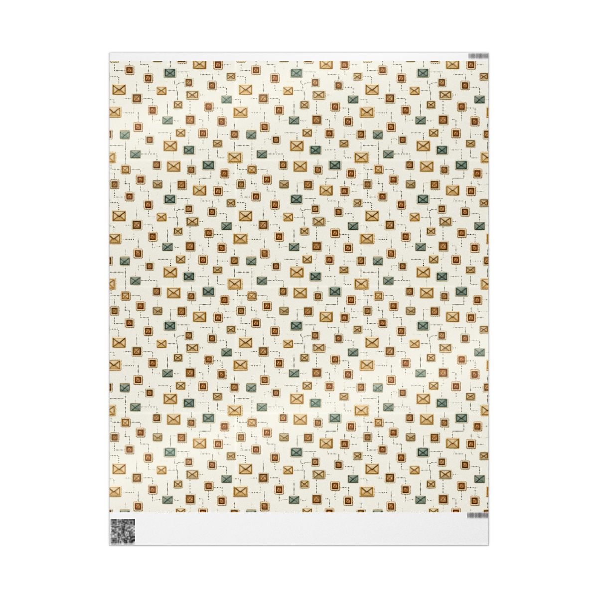 Postal System Wrapping Paper | Vintage Envelope & Postmark Pattern | All-Season Gift Wrap