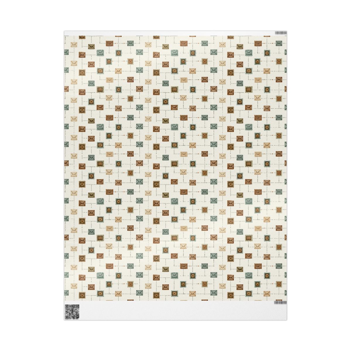 Postal System Wrapping Paper | Vintage Envelope & Postmark Pattern | All-Season Gift Wrap