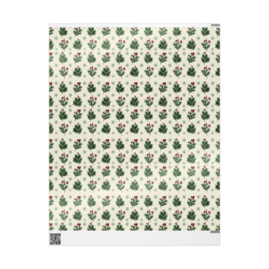Quiet Pine & Holly Wrapping Paper No. 1
