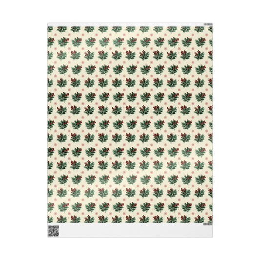 Quiet Pine & Holly Wrapping Paper No. 2