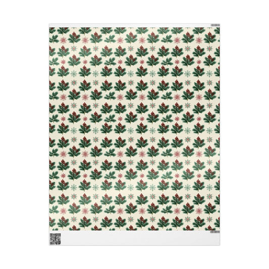 Quiet Pine & Holly Wrapping Paper No. 3
