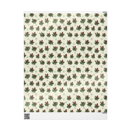 Quiet Pine & Holly Wrapping Paper No. 4