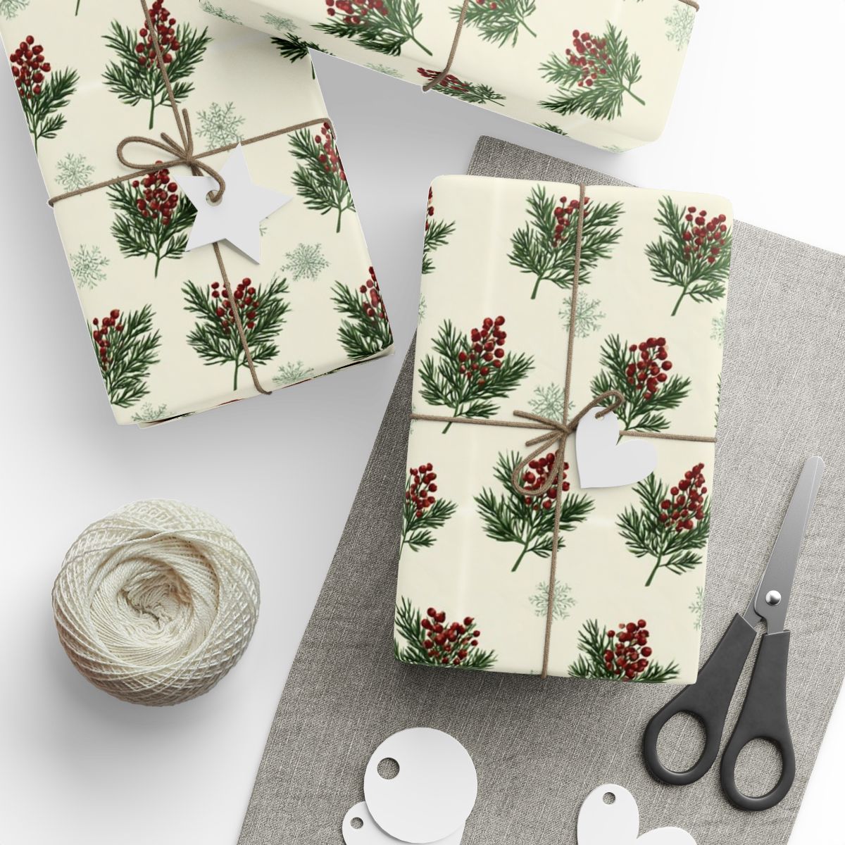 Quiet Pine & Holly Wrapping Paper No. 4