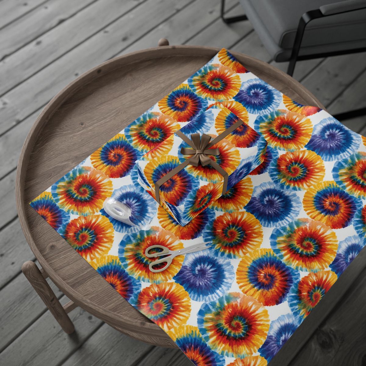 Rainbow Tie-Dye Wrapping Paper