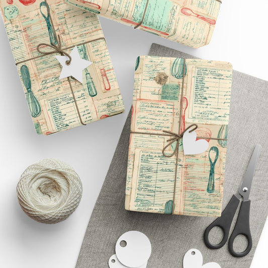 Retro Diner Pattern Wrapping Paper — Menu No. 001