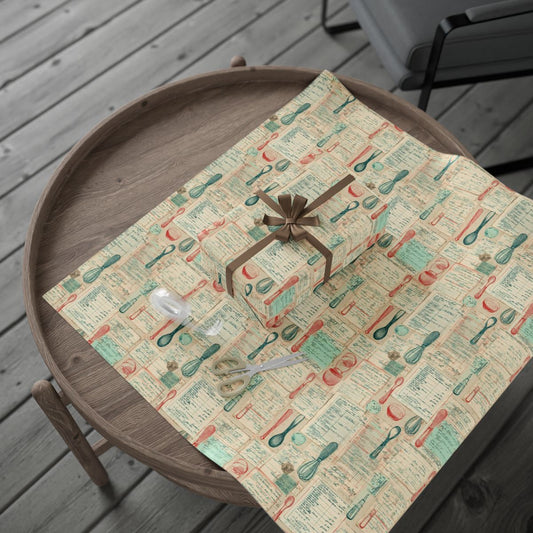 Retro Diner Pattern Wrapping Paper — Menu No. 001