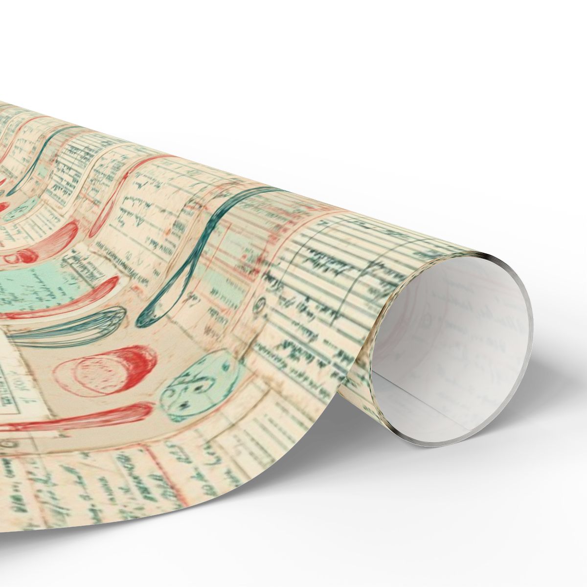 Retro Diner Pattern Wrapping Paper — Menu No. 001