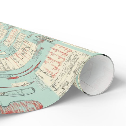 Retro Diner Pattern Wrapping Paper — Menu No. 002
