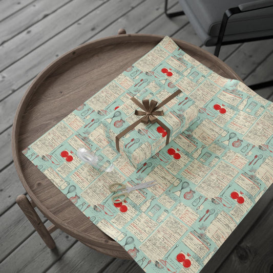 Retro Diner Pattern Wrapping Paper — Menu No. 002