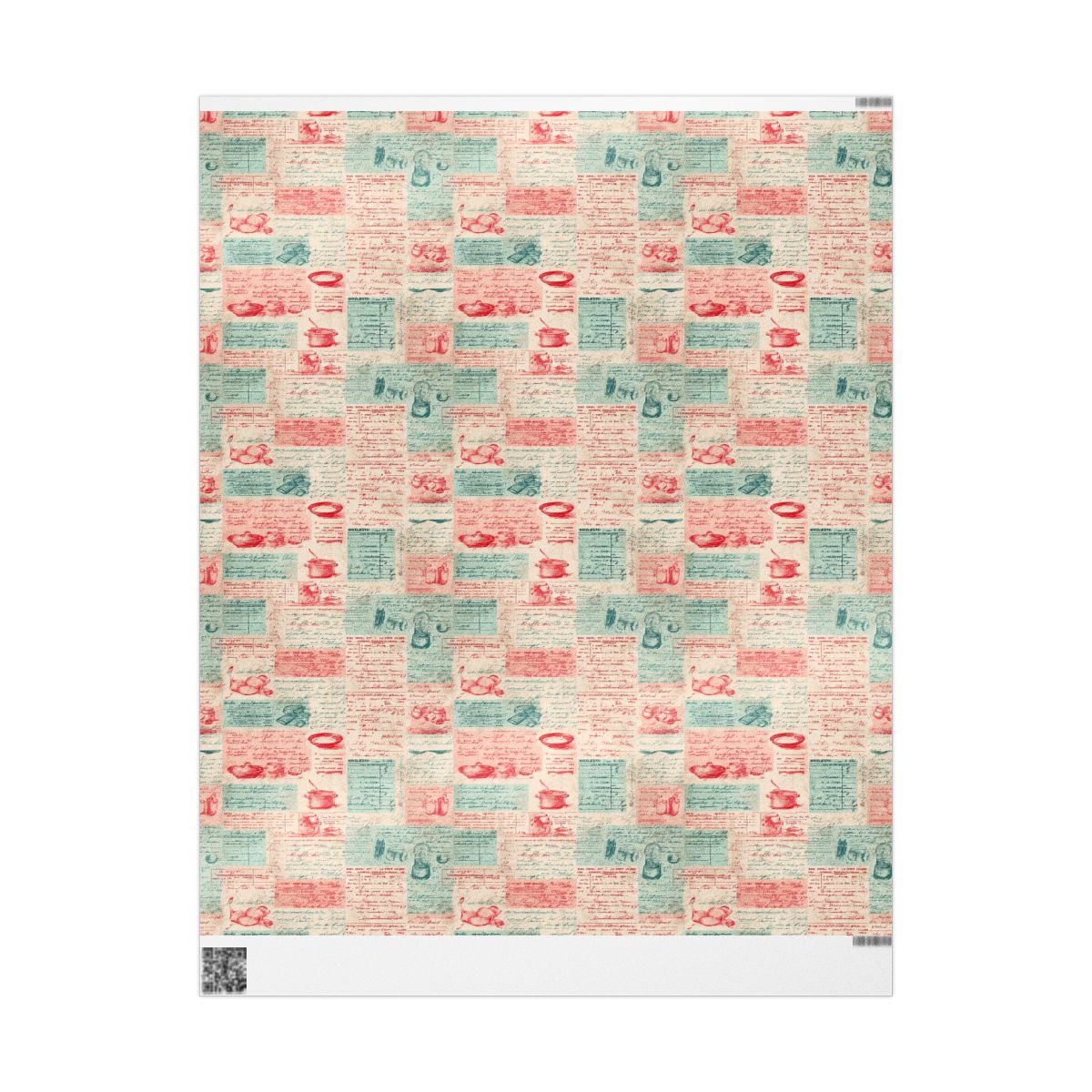 Retro Diner Pattern Wrapping Paper — Menu No. 004