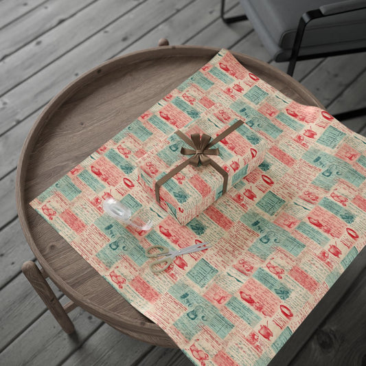 Retro Diner Pattern Wrapping Paper — Menu No. 004