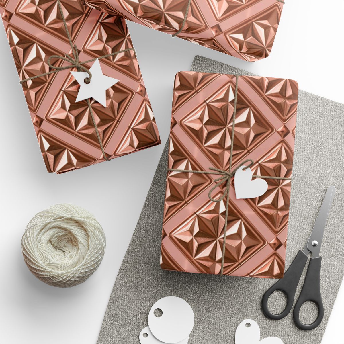 Rose Gold Diamond Tile Wrapping Paper