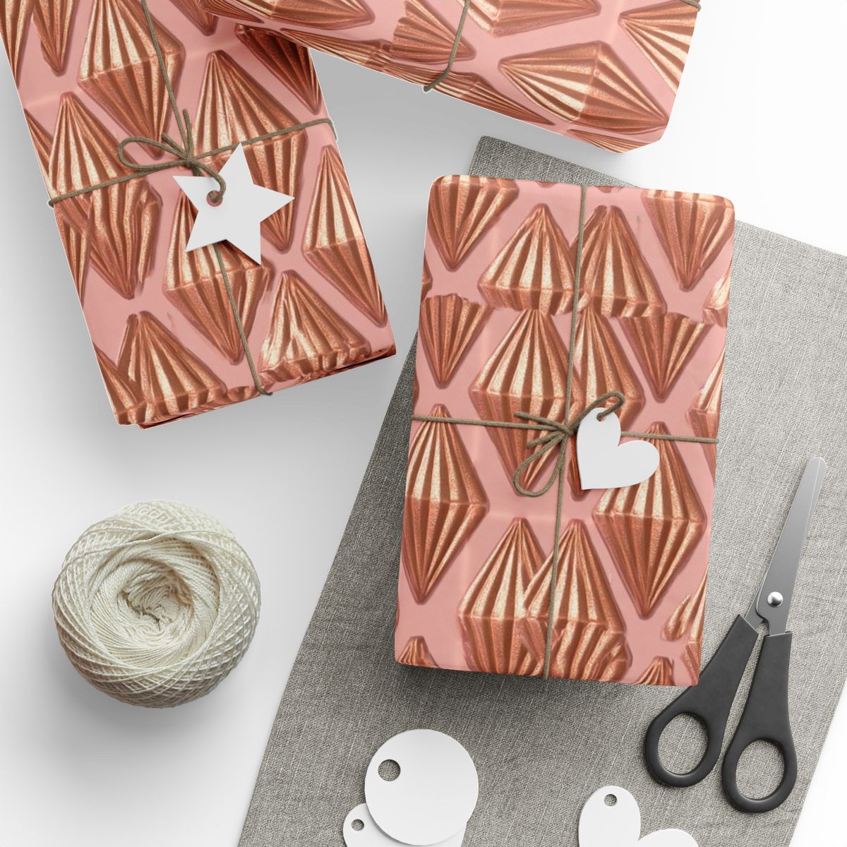 Rose Gold Faceted Diamond Wrapping Paper