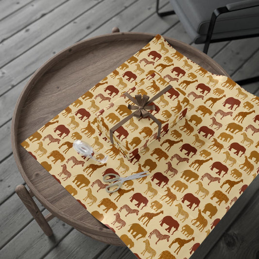 Safari Animal Silhouette Wrapping Paper