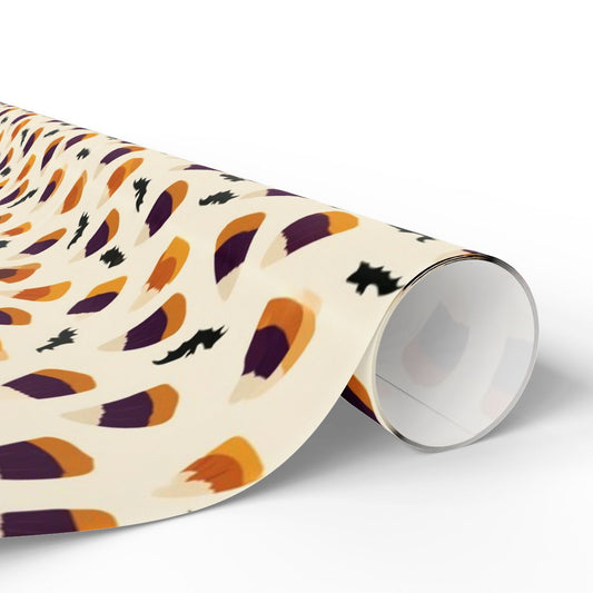 Scattered Candy Corn & Bats Wrapping Paper
