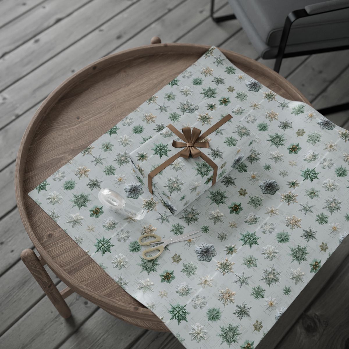 Scientific Snowflake Taxonomy Wrapping Paper