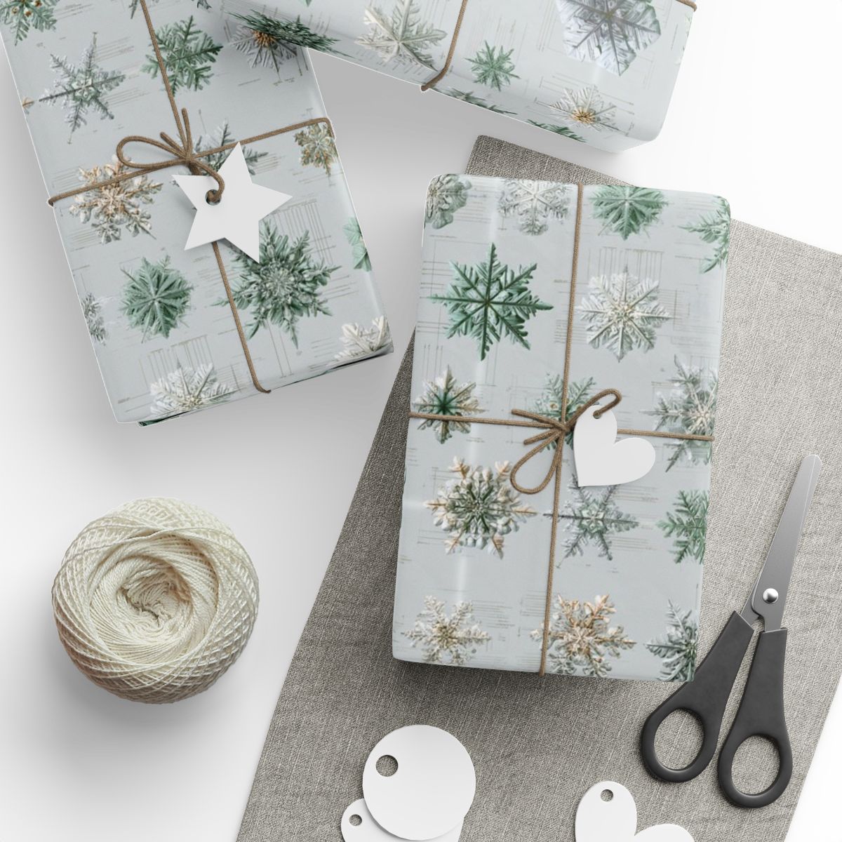 Scientific Snowflake Taxonomy Wrapping Paper